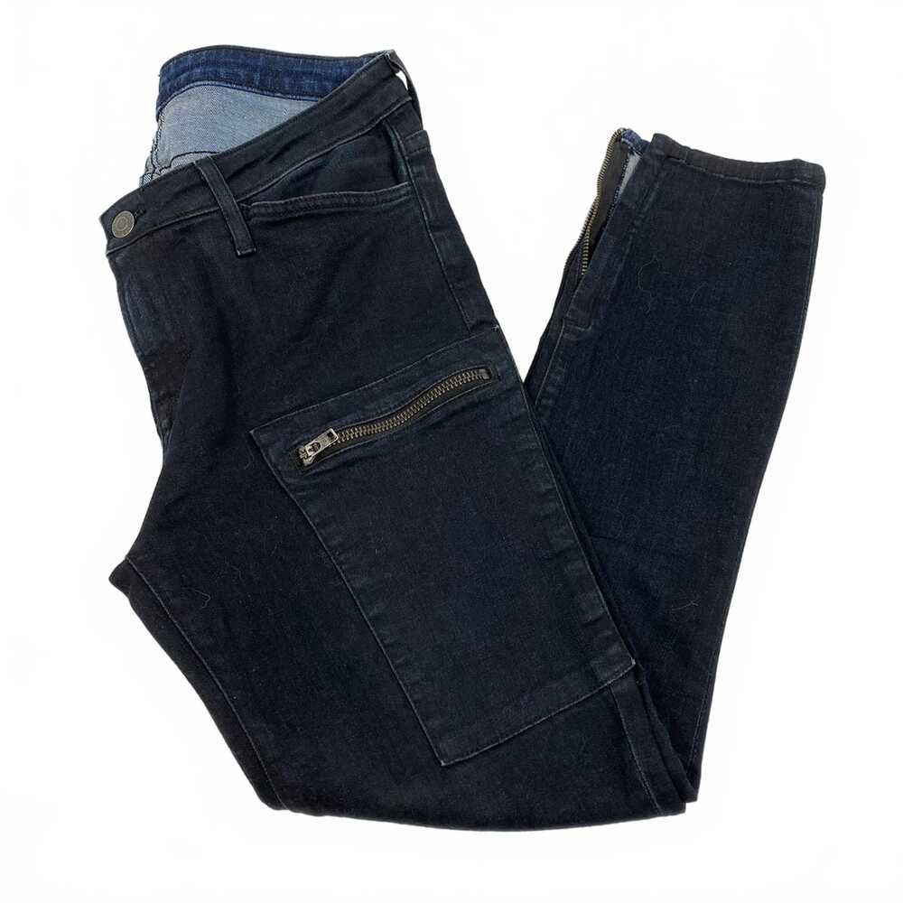 Helmut Lang Dark Wash Zipper Ankle Jeans | Cotton Blend, Regular 28
